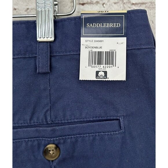 Saddlebred Chino Shorts Mens 38W Blue Cell Pocket 8.5" Inseam NEW - Picture 4 of 4